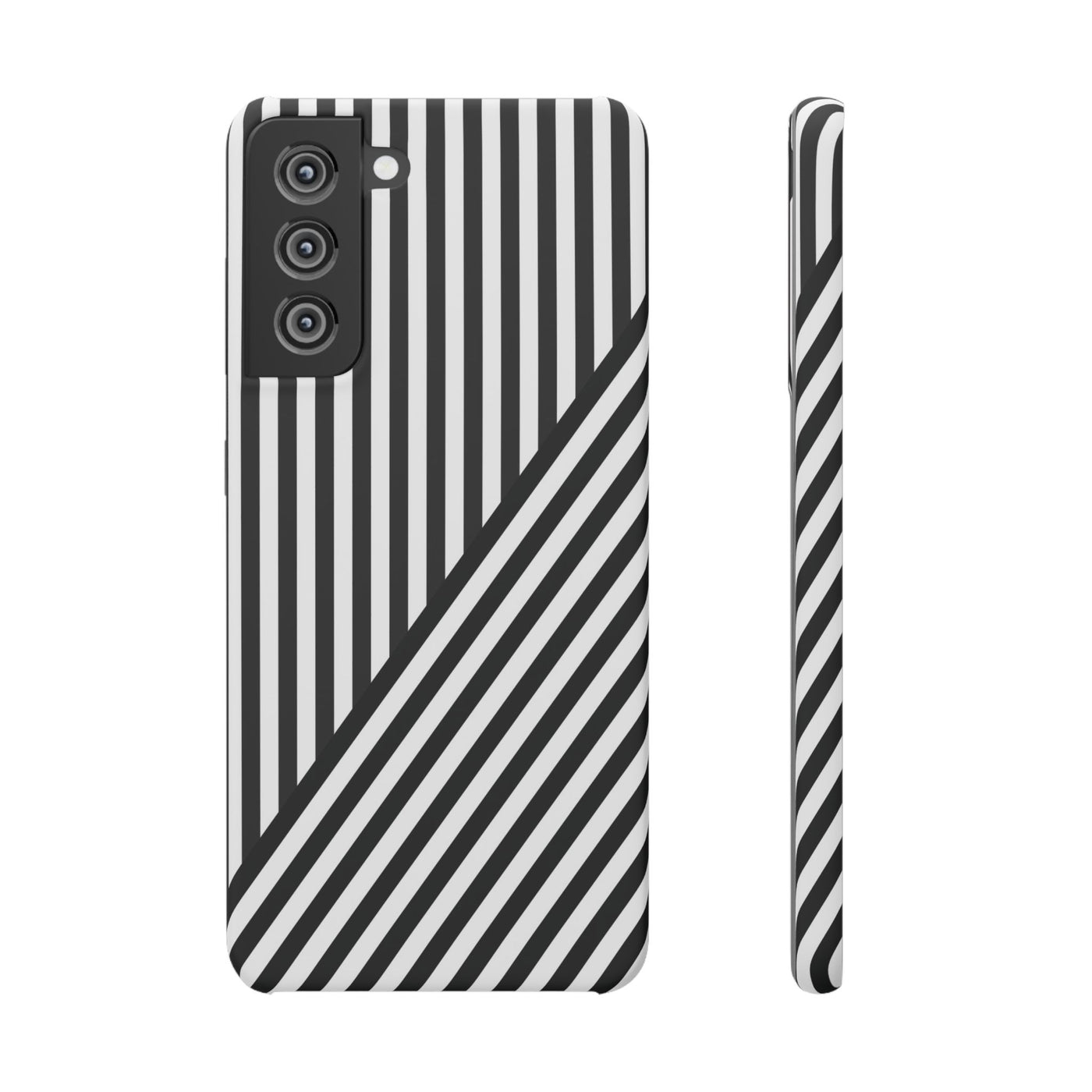 Aesthetic Black White Stripes Cute Phone Case Sleek Snap - For iPhone 17 Pro Max iPhone 16 Pro iPhone 15 Iphone 14 Plus 13 Pro 12 11 10 Gift - Studio40ParkLane