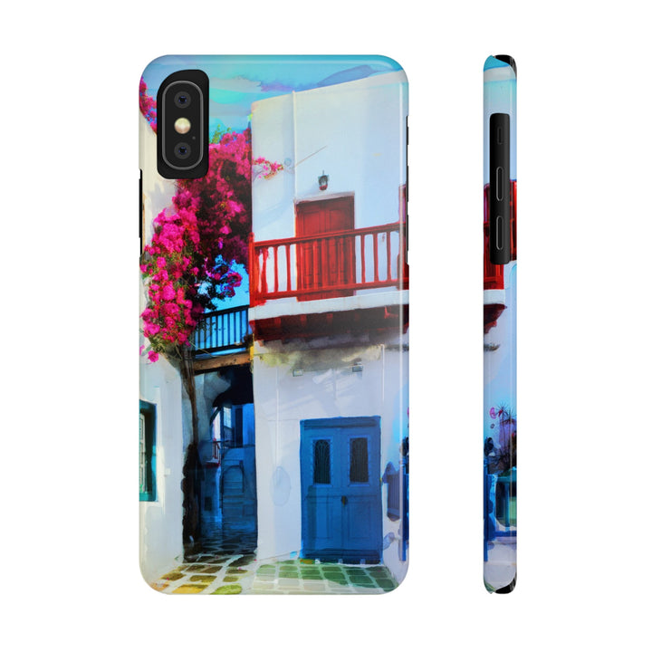 Slim Cute Phone Cases for Iphone | iPhone 15 Case | iPhone 15 Pro Max Case, Iphone 14, Iphone 14 Pro Max, Iphone 13, Colorful Greek Alley Watercolor - Studio40ParkLane