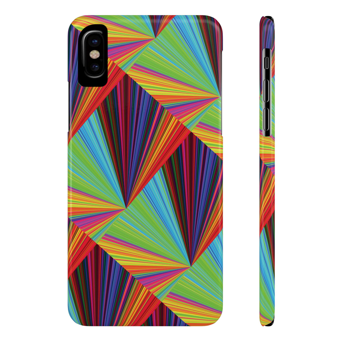 Slim Triangle Kaleidoscope Colors Gift for Her Cute Phone Cases for Iphone 16 Case | iPhone 15 Case | iPhone 15 Pro Max Case, Iphone 14, Iphone 14 Pro Max, Iphone 13, 12, 11, 10, 8,7