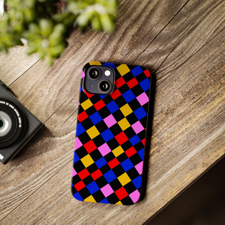 Slim Abstract Colorful Checkerboard Cute Phone Case for Iphone 17 - | iPhone 16 Pro Max Case | iPhone 15 Case Iphone 14 13 12 11 Gift for Her - Studio40ParkLane