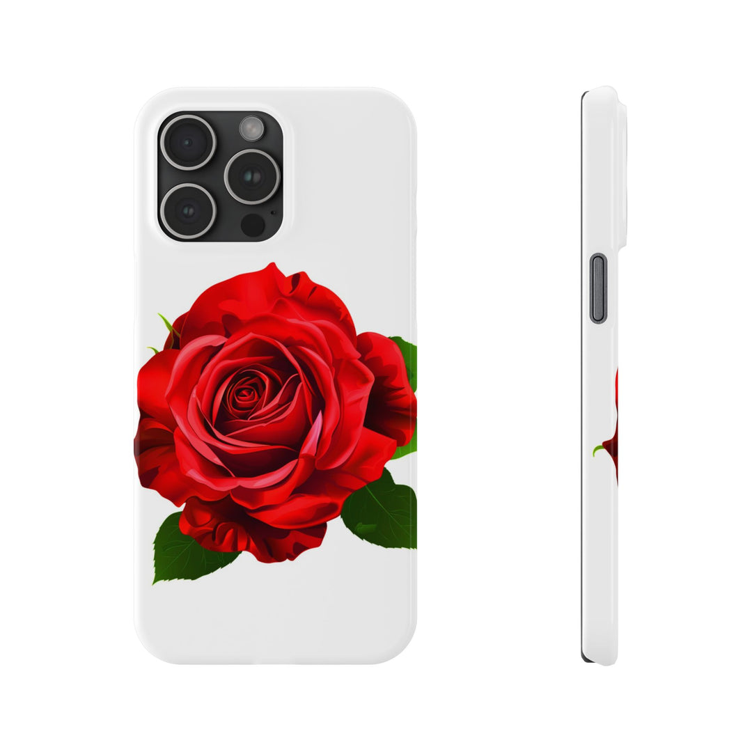 Slim Red Rose Flowers Gift for Her Cute Phone Cases for Iphone 16 Pro Max | iPhone 15 Case | iPhone 15 Pro Max Case, Iphone 14, Iphone 14 Pro Max, Iphone 13 12 11 8 7 - Studio40ParkLane