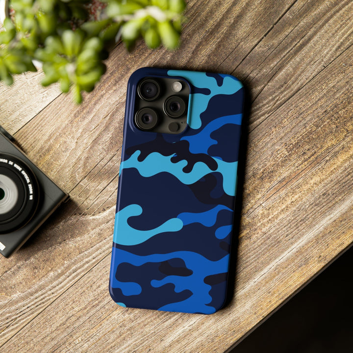 Slim Cute Phone Cases for Iphone - | iPhone 15 Case | iPhone 15 Pro Max Case, Iphone 14 Case, Iphone 14 Pro Max, Iphone 13, Blue Camouflage - Studio40ParkLane