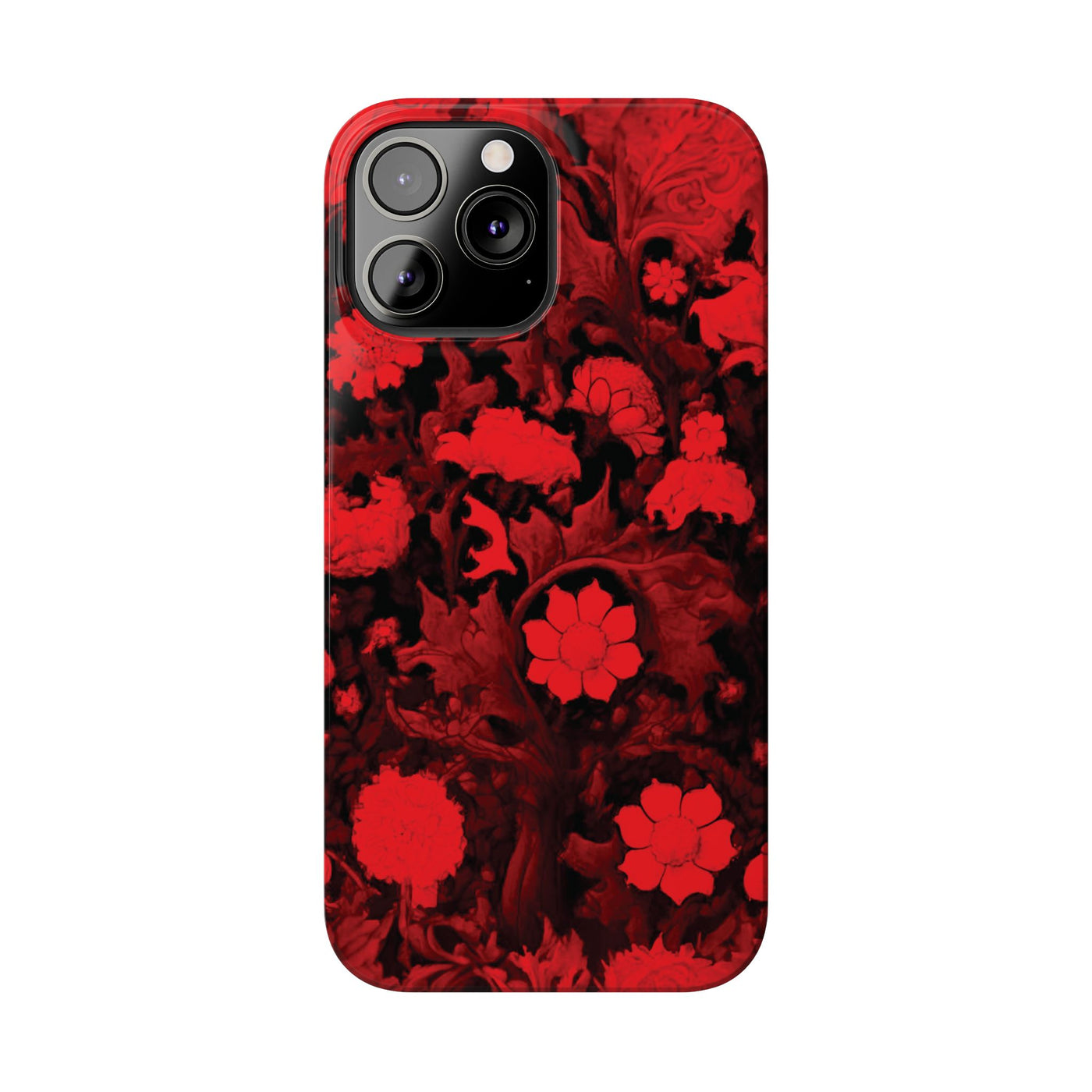 Slim Cute iPhone Cases - | iPhone 15 Case | iPhone 15 Pro Max Case, Iphone 14 Case, Iphone 14 Pro Max, Iphone 13, Red Flowers