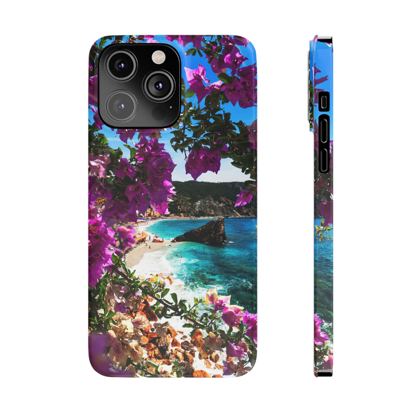 Bougainvillea Sea View Slim Cute Phone Cases for Iphone  | iPhone 15 Case | iPhone 15 Pro Max Case, Iphone 14, Iphone 14 Pro Max, Iphone 13