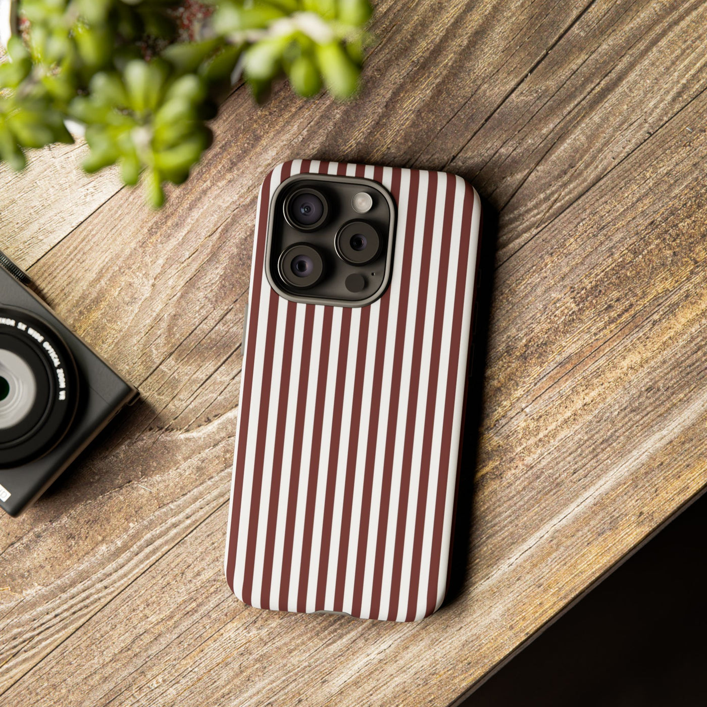 Tough Premium Chocolate Stripes Phone Case Gift for Her - For Apple iPhone 16 Pro Max 16e iPhone 15 Pro iPhone Iphone 14 Plus 13 Pro 12 SE XR - Studio40ParkLane