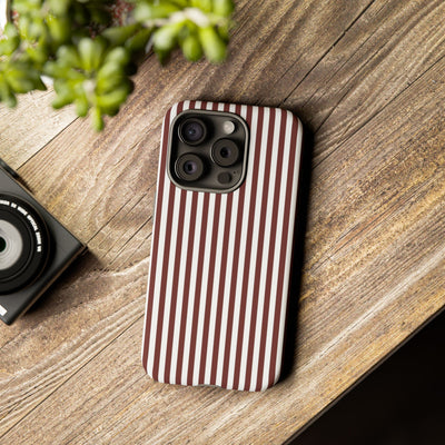 Tough Premium Chocolate Stripes Phone Case Gift for Her - For Apple iPhone 16 Pro Max 16e iPhone 15 Pro iPhone Iphone 14 Plus 13 Pro 12 SE XR - Studio40ParkLane