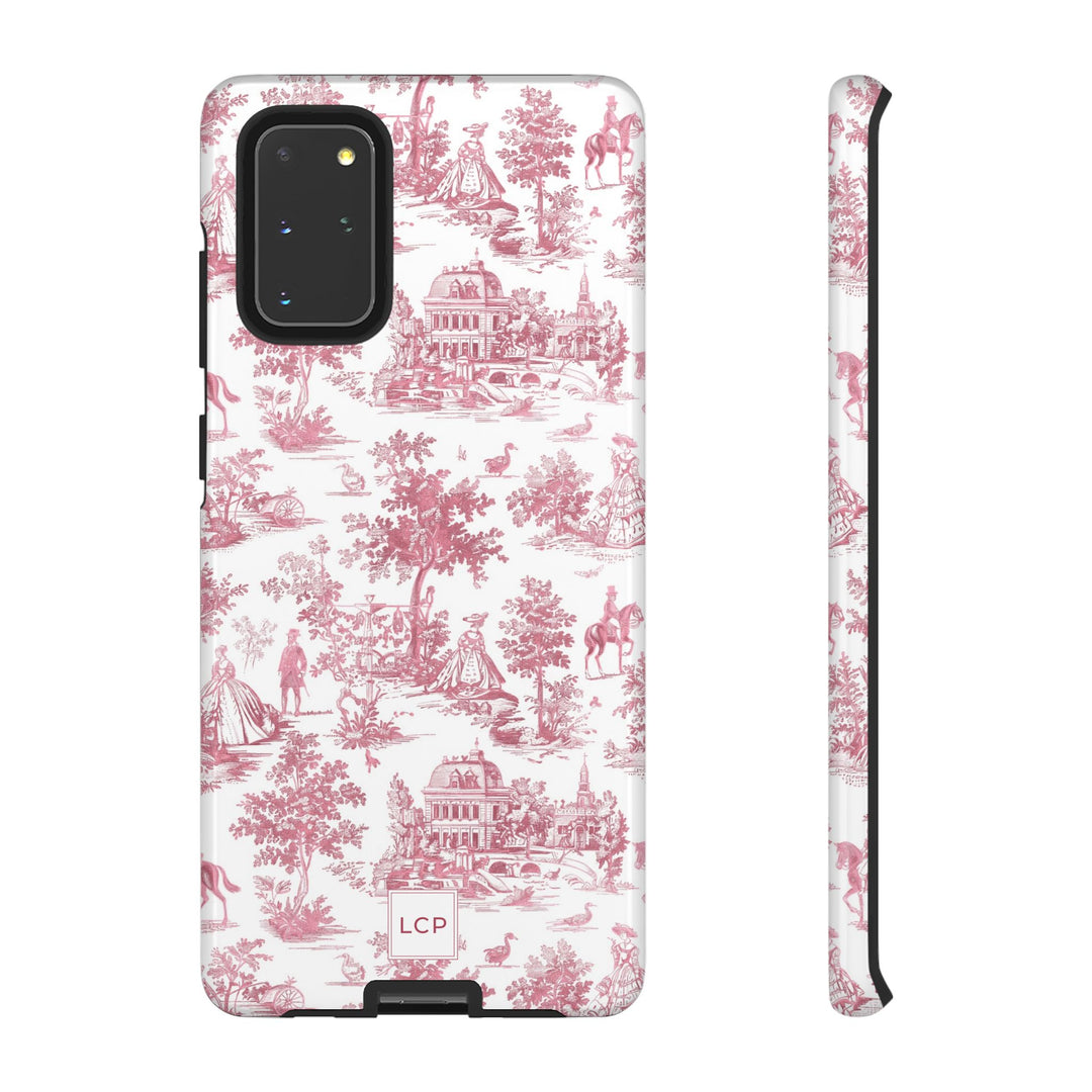 Personalized Custom French Toile Tough Cute Phone Case For Apple iPhone 18, 17, 16, 15 14, Pro Max, Samsung Galaxy S26, S25, S24 Plus Ultra