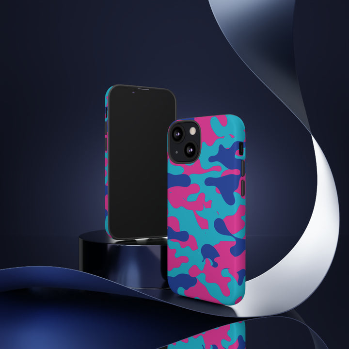 Cute IPhone Case | Blue Pink Camouflage, iPhone 15 Case | iPhone 15 Pro Case, Iphone 14 Case, Iphone 14 Pro Max Case, Protective Iphone Case - Studio40ParkLane