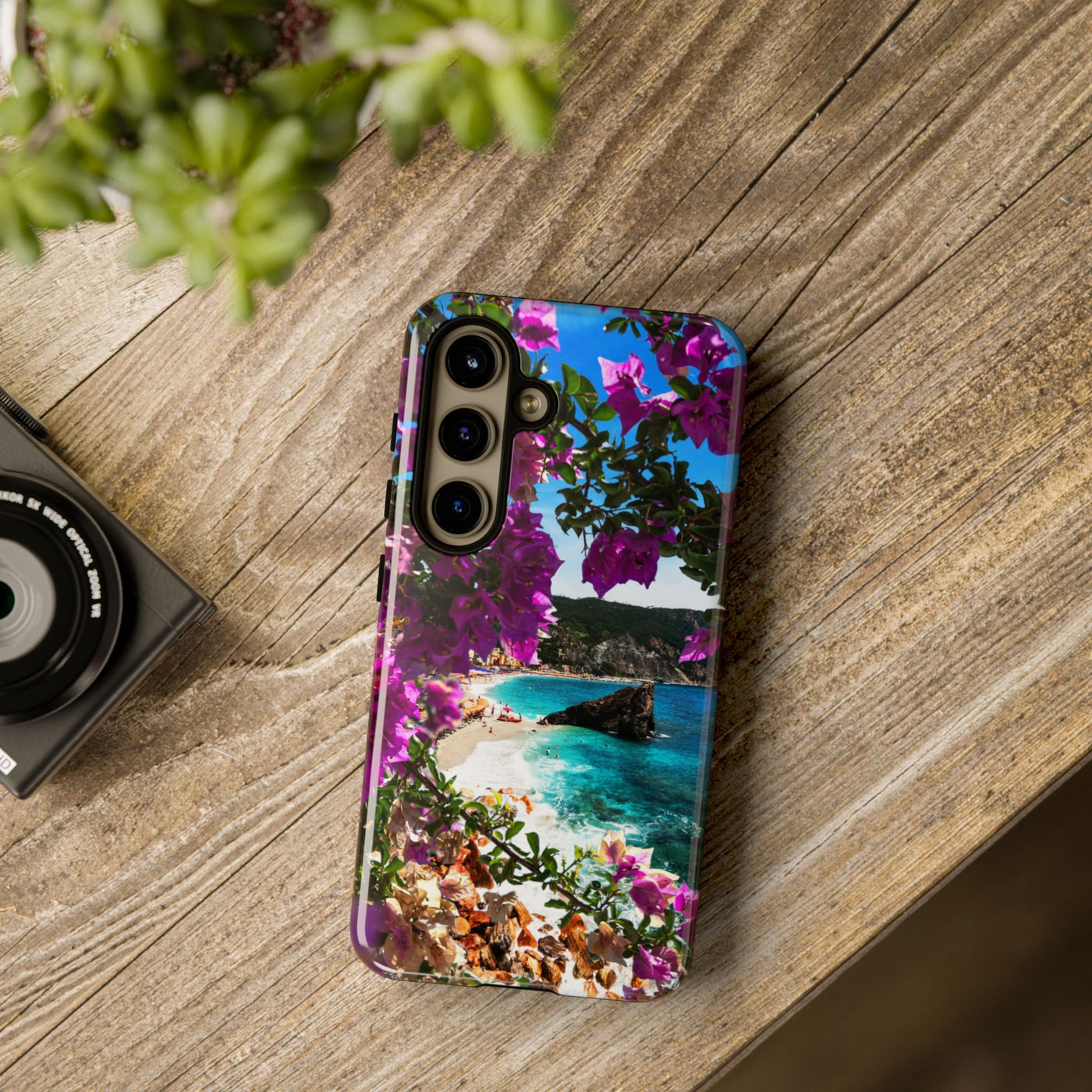 Impact Resistant, Bougainvillea Seaview, Cute Phone Cases for Samsung S24, S23, S22, S21, IPhone 15 pro Iphone 14 pro Iphone 13 IPhone 12 Iphone 11