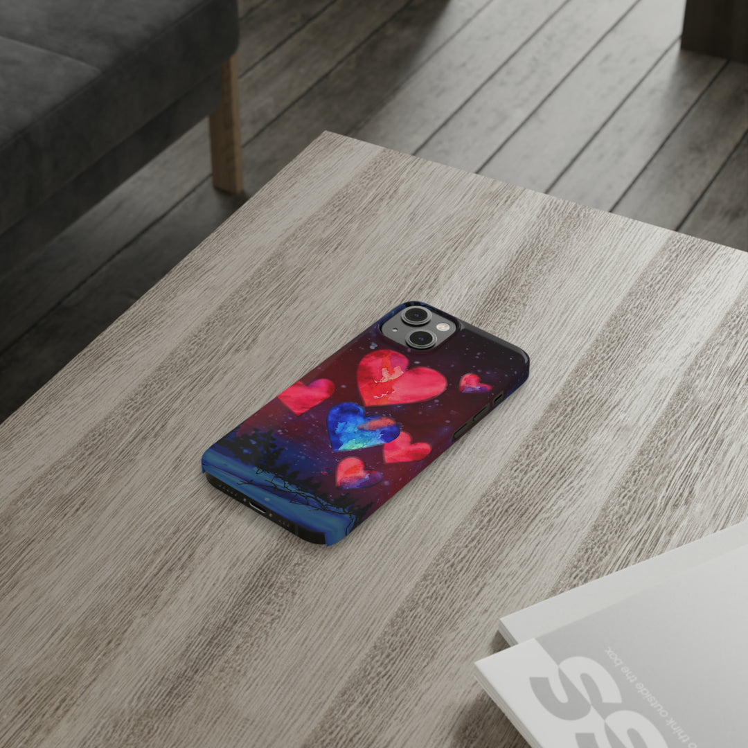 Slim Cute Phone Cases for Iphones - | iPhone 15 Case | iPhone 15 Pro Max Case, Iphone 14 Case, Iphone 14 Pro Max, Iphone 13, Night Sky Hearts Love - Studio40ParkLane