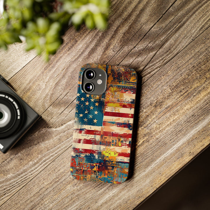 Slim Cute Phone Cases for Iphone | iPhone 15 Case | iPhone 15 Pro Max Case, Iphone 14, Iphone 14 Pro Max, Iphone 13, US Flag Abstract - Studio40ParkLane