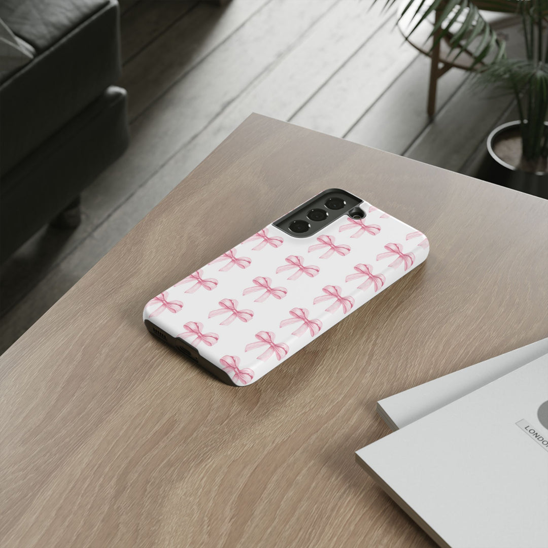 Pink Bows Cute Phone Case, for IPhone 16 Pro Max | Iphone 15, Iphone 14, IPhone 13 Case, 11 8 7, Samsung Galaxy S24, S23, S22, S21, 2 Layer Protection - Studio40ParkLane