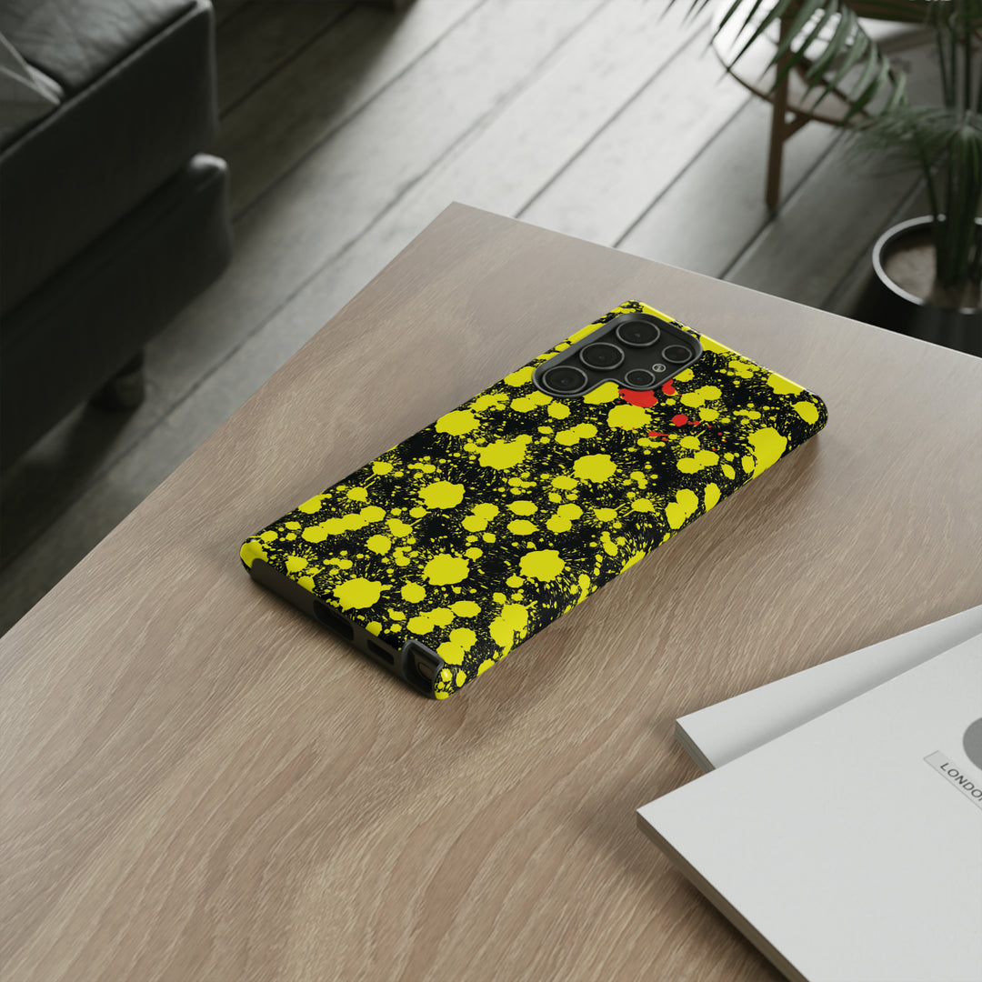 Cute Samsung Phone Case | Aesthetic Samsung Phone Case | Paint Splash Yellow Black | Galaxy S23, S22, S21, S20 | Luxury Double Layer | Cool - Studio40ParkLane
