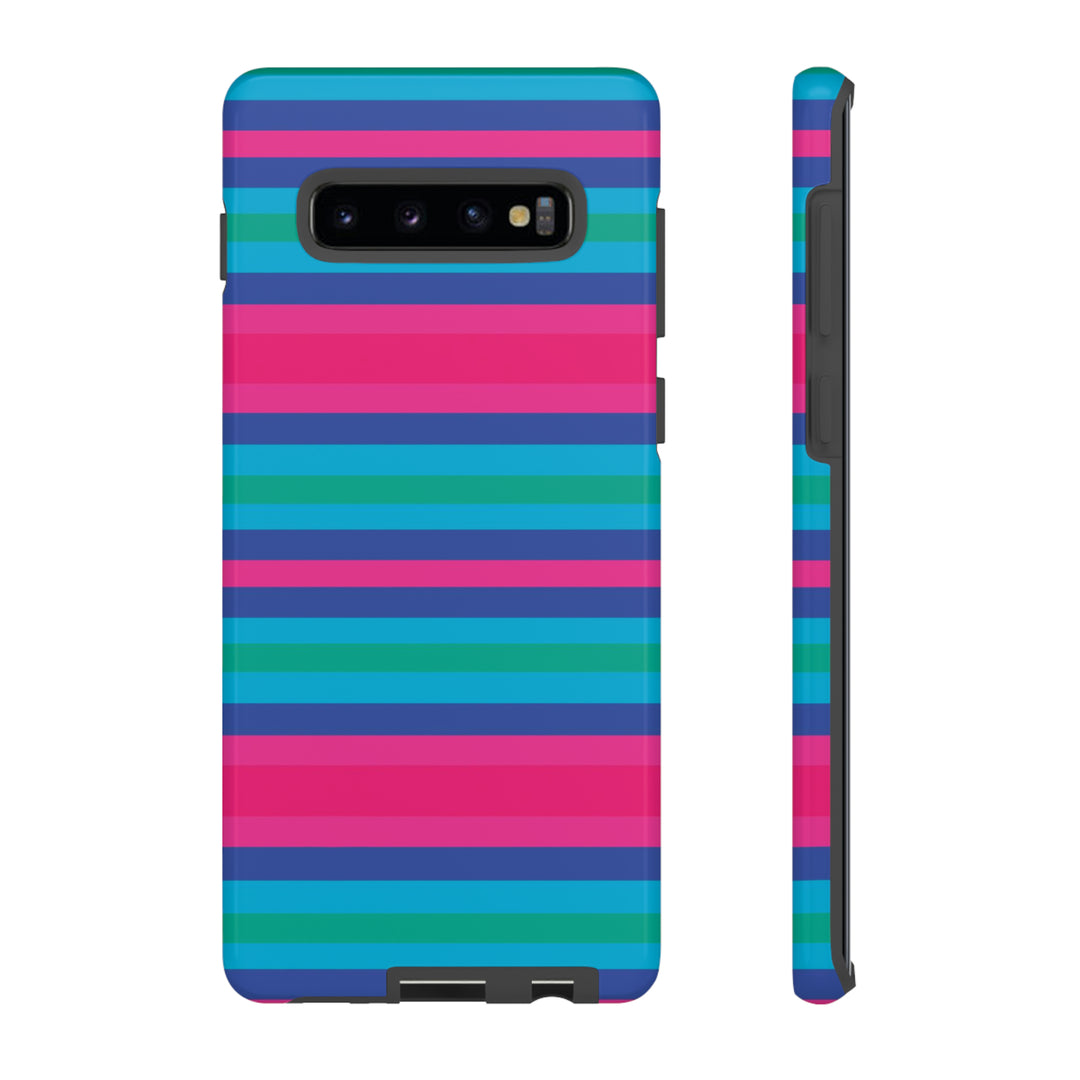 Cute Samsung Phone Case | Aesthetic Samsung Phone Case | Stripes Blue Pink | Galaxy S23, S22, S21, S20 | Luxury Double Layer | Cool - Studio40ParkLane