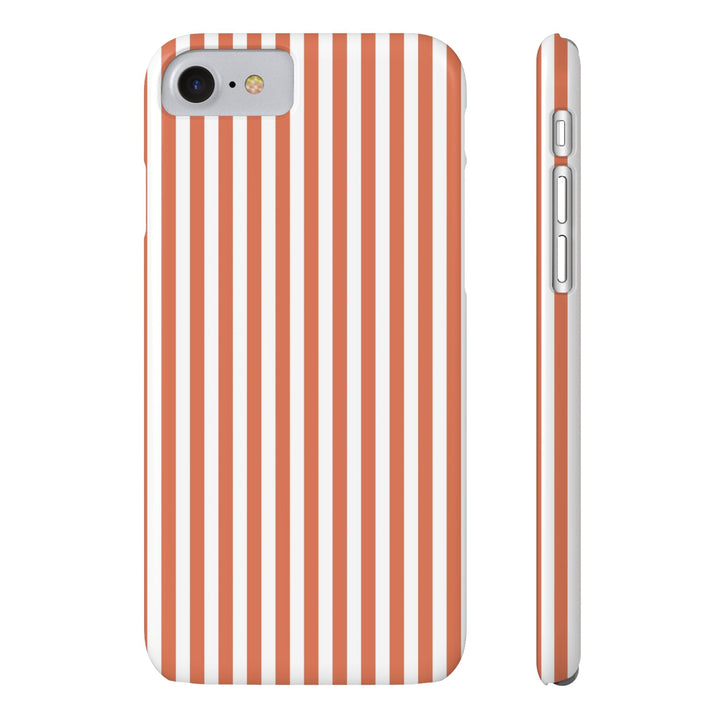 Slim Red Winter Peach Striped Cute Phone Case for Iphone 16 - | iPhone 15 Pro Max Case | iPhone 14 Case 13 12 11 10 9 8 7 X XS Gift for Her