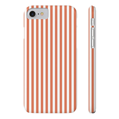 Slim Red Winter Peach Striped Cute Phone Case for Iphone 16 - | iPhone 15 Pro Max Case | iPhone 14 Case 13 12 11 10 9 8 7 X XS Gift for Her