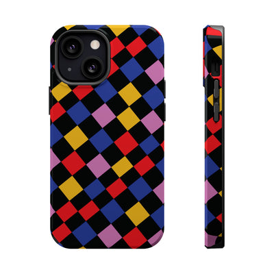 Aesthetic Colorful Checkerboard Tough Magsafe Phone Case - For iPhone 17 Pro Max iPhone 16 Pro iPhone 15 Iphone 14 Plus 13 Pro 12 11 Gift - Studio40ParkLane