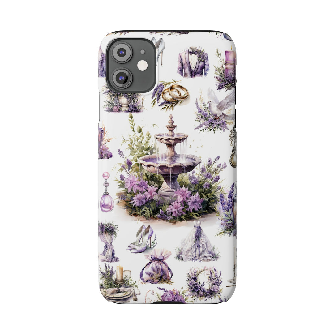Slim Cute Phone Cases for Iphone | iPhone 15 Case | iPhone 15 Pro Max Case, Iphone 14, Iphone 14 Pro Max, Iphone 13, Lavender Wedding Theme - Studio40ParkLane