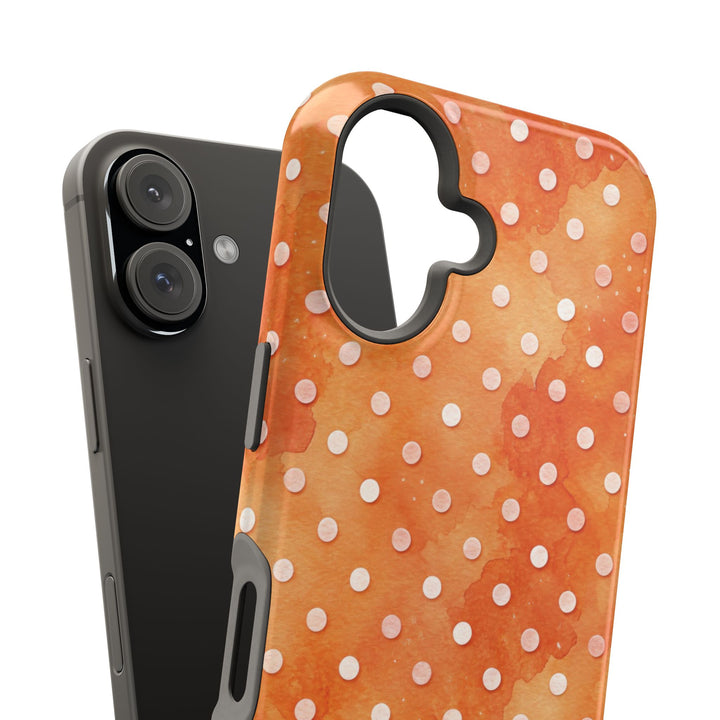 Aesthetic Tough Magsafe Orange Polka Dots Phone Case - For iPhone 17 Pro Max iPhone 16 Pro iPhone 15 Iphone 14 Plus 13 Pro 12 11 10 XR - Studio40ParkLane