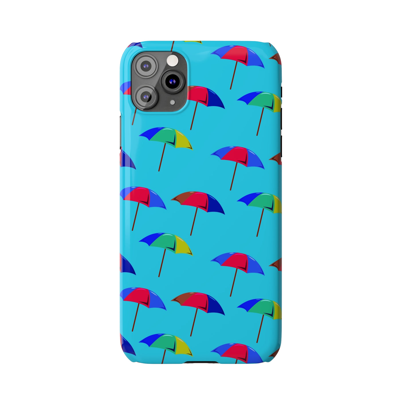 Slim Cute iPhone Cases - | iPhone 15 Case | iPhone 15 Pro Max Case, Iphone 14 Case, Iphone 14 Pro Max, Iphone 13, Colorful Beach Parasol Blue
