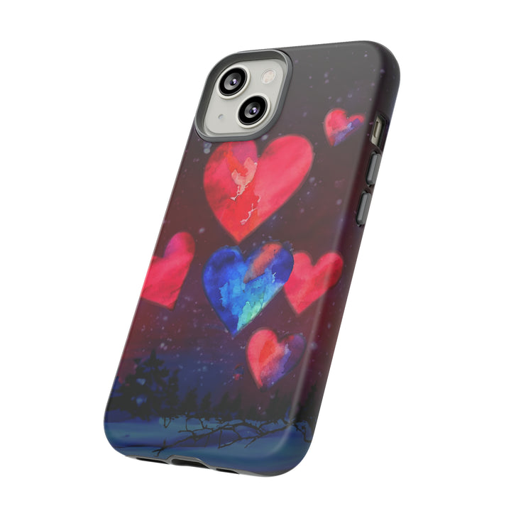 Cute IPhone Case | Rising Heart Love Night, iPhone 15 Case | iPhone 15 Pro Case, Iphone 14 Case, Iphone 14 Pro Max Case, Iphone 13 Case - Studio40ParkLane