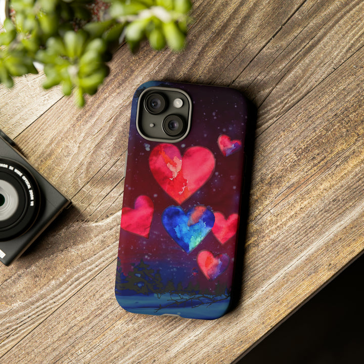 Cute IPhone Case | Rising Heart Love Night, iPhone 15 Case | iPhone 15 Pro Case, Iphone 14 Case, Iphone 14 Pro Max Case, Iphone 13 Case - Studio40ParkLane