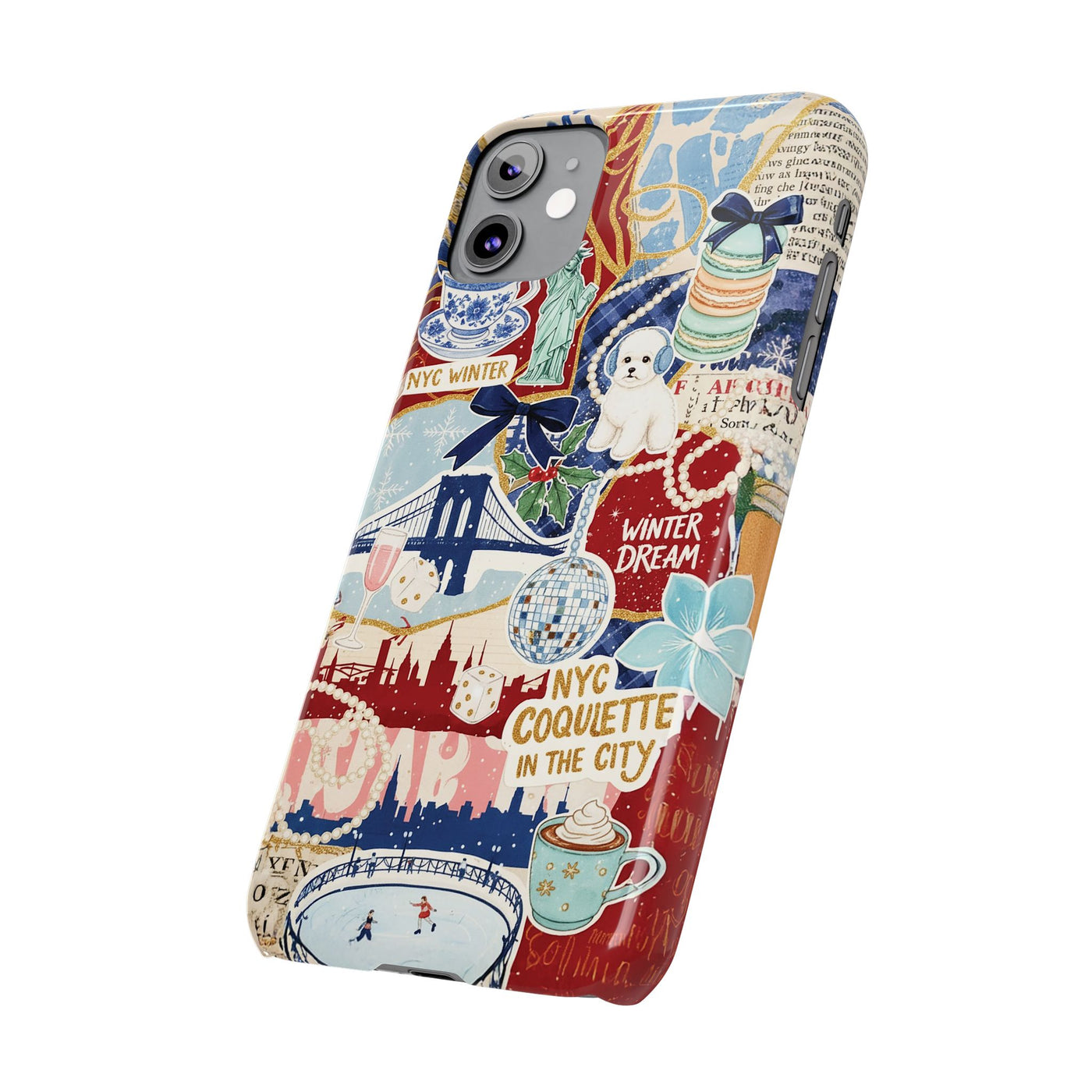Slim New York Winter Coquette Collage Cute Phone Case for Iphone 16 - | iPhone 15 Pro Max Case | iPhone 14 Case Iphone 13 12 11 10 9 8 7 X - Studio40ParkLane