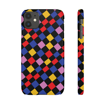 Colorful Checkerboard Cute Phone Case - Sleek Snap - for iPhone 16 15 14 13 12 11 Max Pro Plus Samsung Galaxy S24 S23 S22 S21 S20 Plus Ultra - Studio40ParkLane
