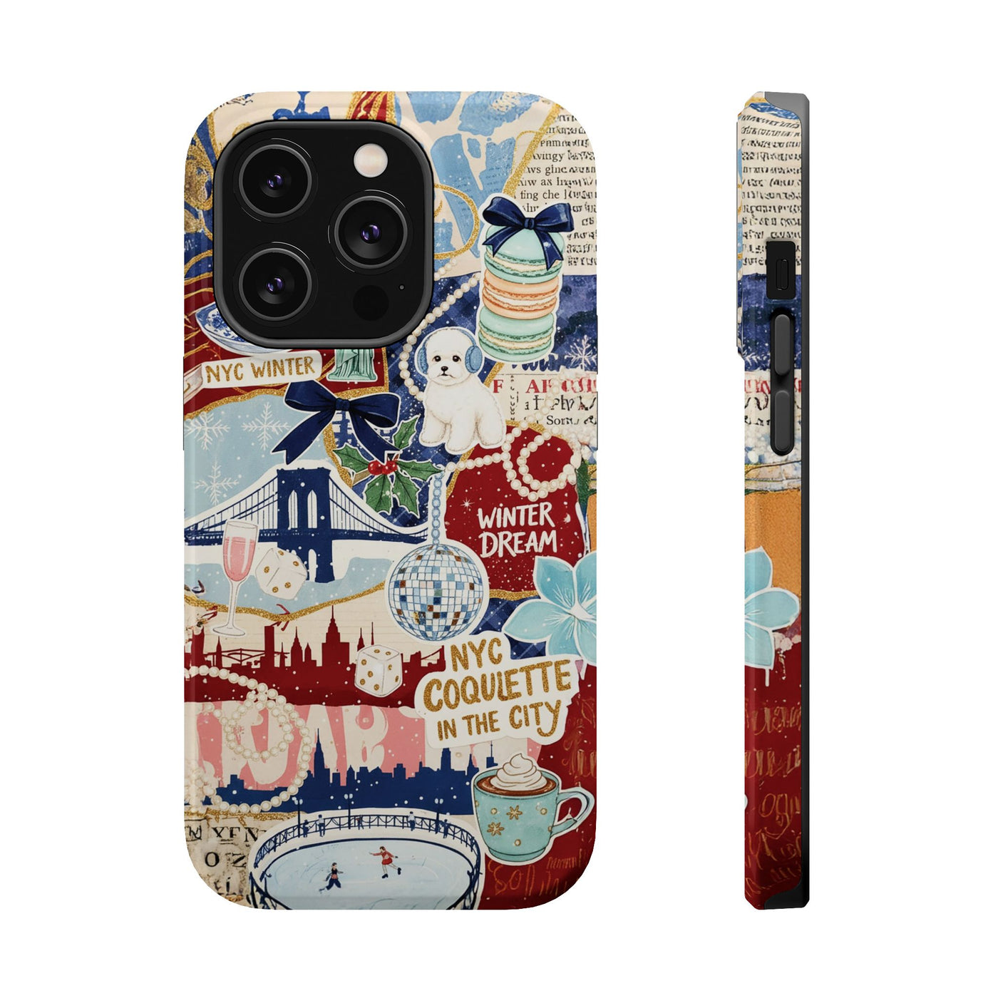 New York Winter Coquette Collage Tough Magsafe Cute Phone Cases for Iphone | iPhone 17 Pro Max Case, Iphone 16, Iphone 15 14 13 12 11 10 9