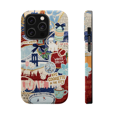 New York Winter Coquette Collage Tough Magsafe Cute Phone Cases for Iphone | iPhone 17 Pro Max Case, Iphone 16, Iphone 15 14 13 12 11 10 9