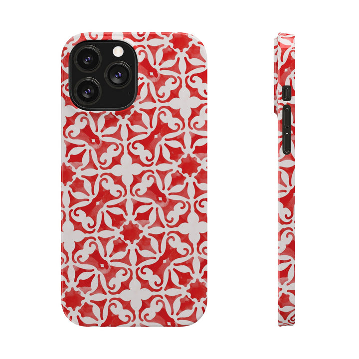 Slim Red Mosaic Gift for Her Cute Phone Cases for Iphone 16 Case | iPhone 15 Case | iPhone 15 Pro Max Case, Iphone 14, Iphone 14 Pro Max, Iphone 13, 12, 11, 10, 8,7 - Studio40ParkLane