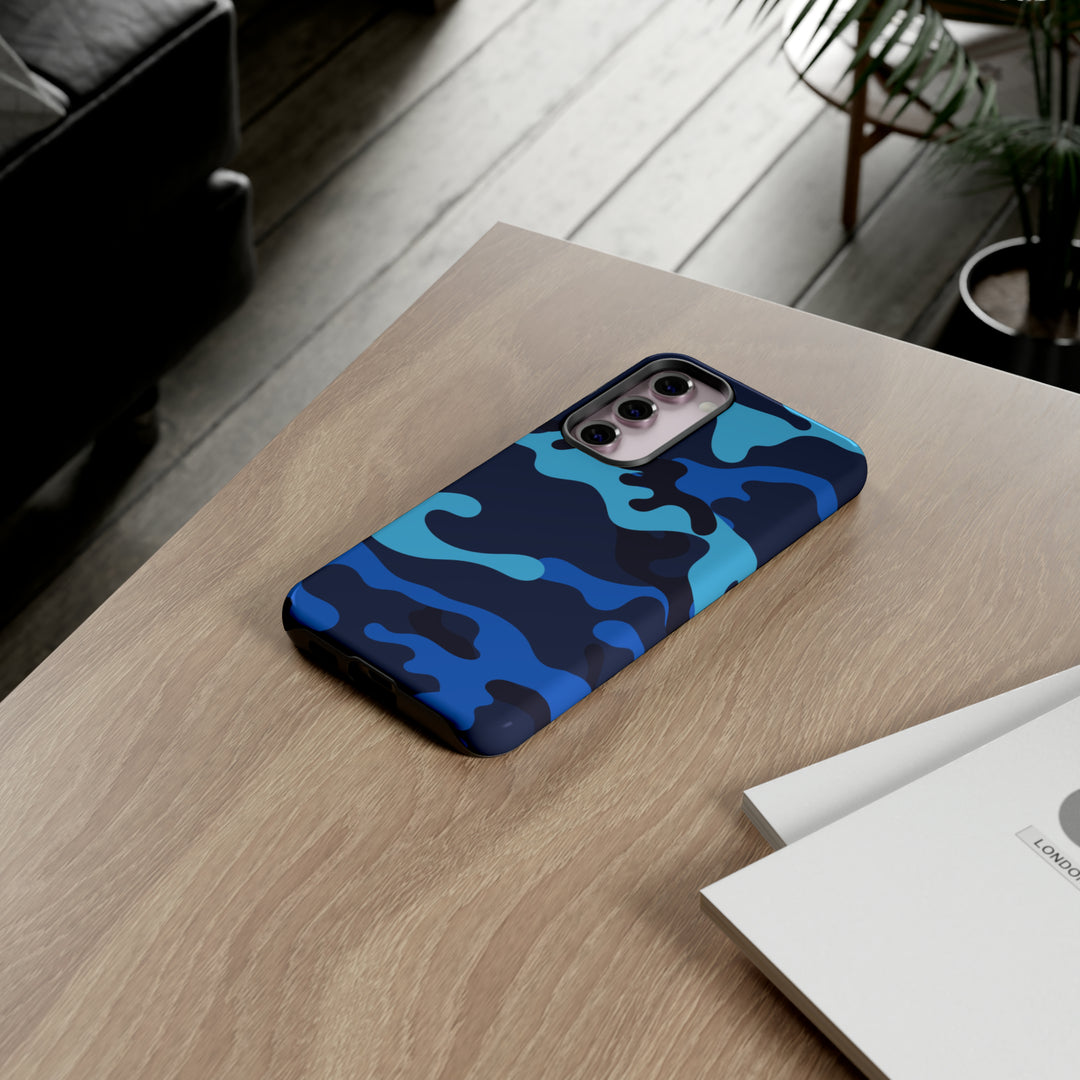 Cute Samsung Phone Case | Aesthetic Samsung Phone Case | Galaxy S23, S22, S21, S20 | Blue Camouflage, Protective Phone Case - Studio40ParkLane