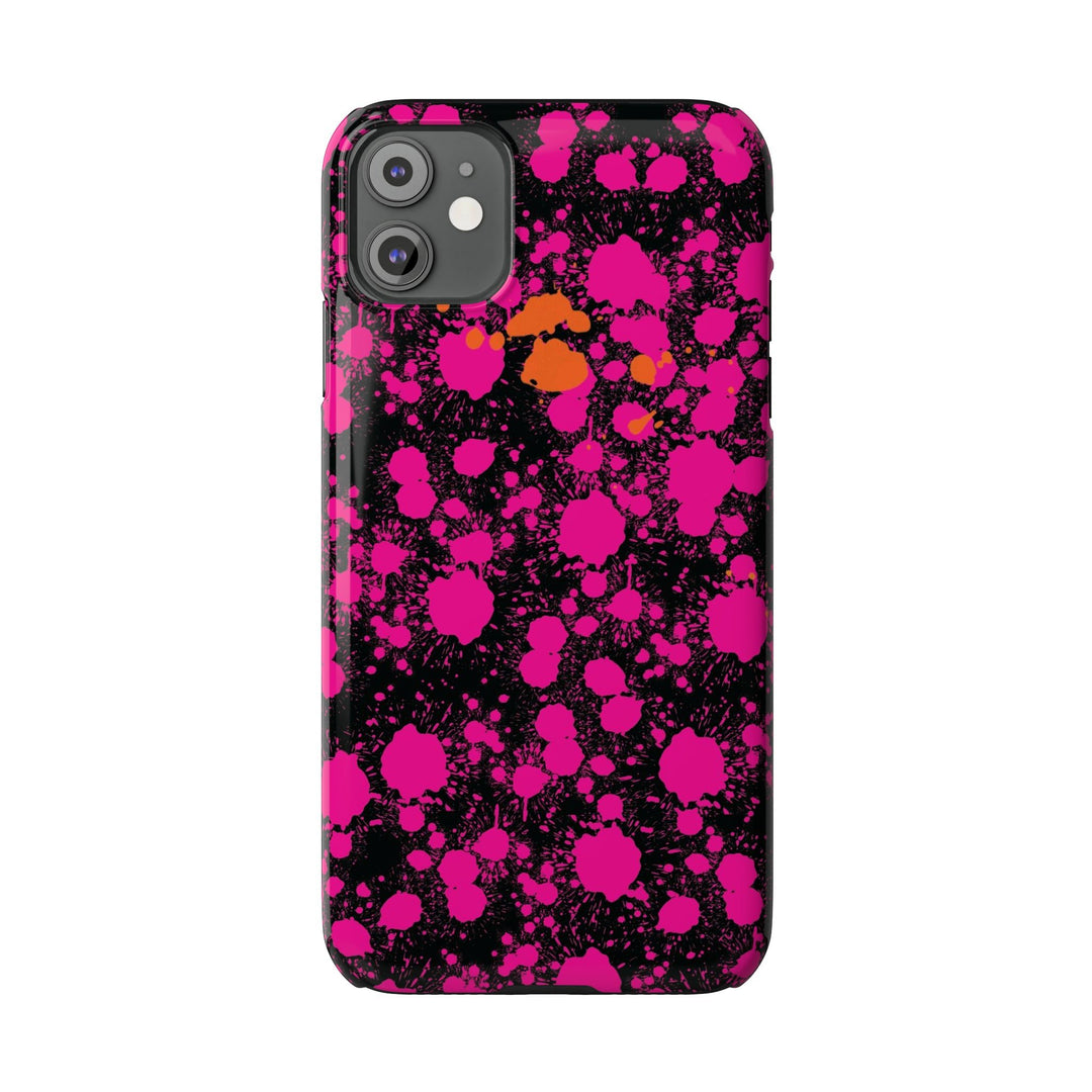 Slim Cute Phone Cases for Iphone - | iPhone 15 Case | iPhone 15 Pro Max Case, Iphone 14 Case, Iphone 14 Pro Max, Iphone 13, Pink Orange Paint Splash - Studio40ParkLane