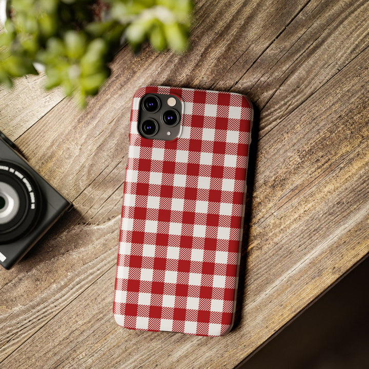 Slim Red Gingham Gift for Her Cute Phone Cases for Iphone 16 Pro Max | iPhone 15 Case | iPhone 15 Pro Max Case, Iphone 14, 13, 12, 11, 10, 8, 7 - Studio40ParkLane