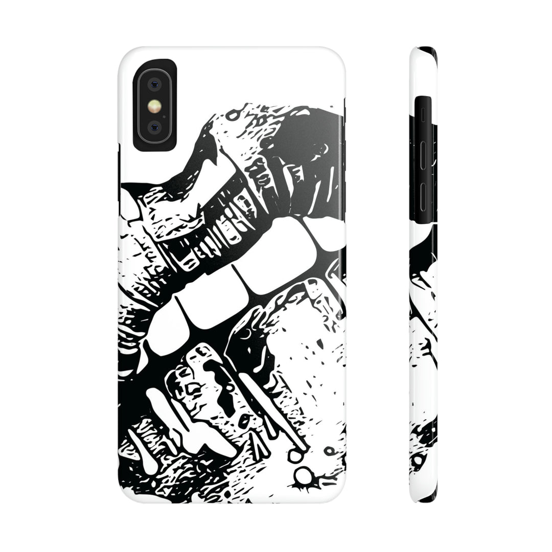 Slim Cute Phone Cases for Iphone - | iPhone 15 Case | iPhone 15 Pro Max Case, Iphone 14 Case, Iphone 14 Pro Max, Iphone 13, Smile Lips Black and White - Studio40ParkLane