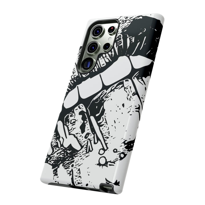 Cute Samsung Phone Case | Aesthetic Samsung Phone Case | Smile Lips Black White | Galaxy S23, S22, S21, S20 | Luxury Double Layer | Cool - Studio40ParkLane