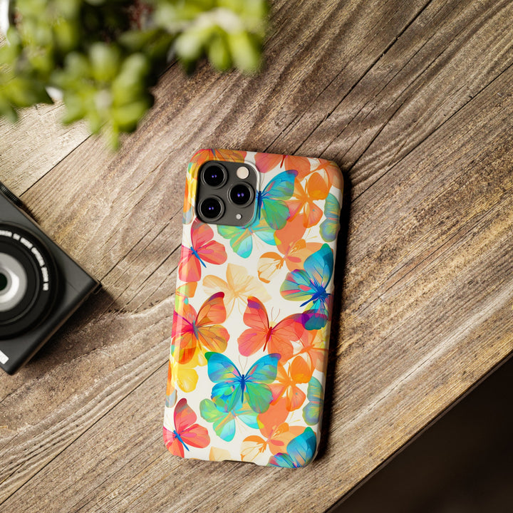 Slim Cute Phone Cases for Iphone - | iPhone 15 Case | iPhone 15 Pro Max Case, Iphone 14 Case, Iphone 14 Pro Max, Iphone 13, Summer Bright Butterflies - Studio40ParkLane