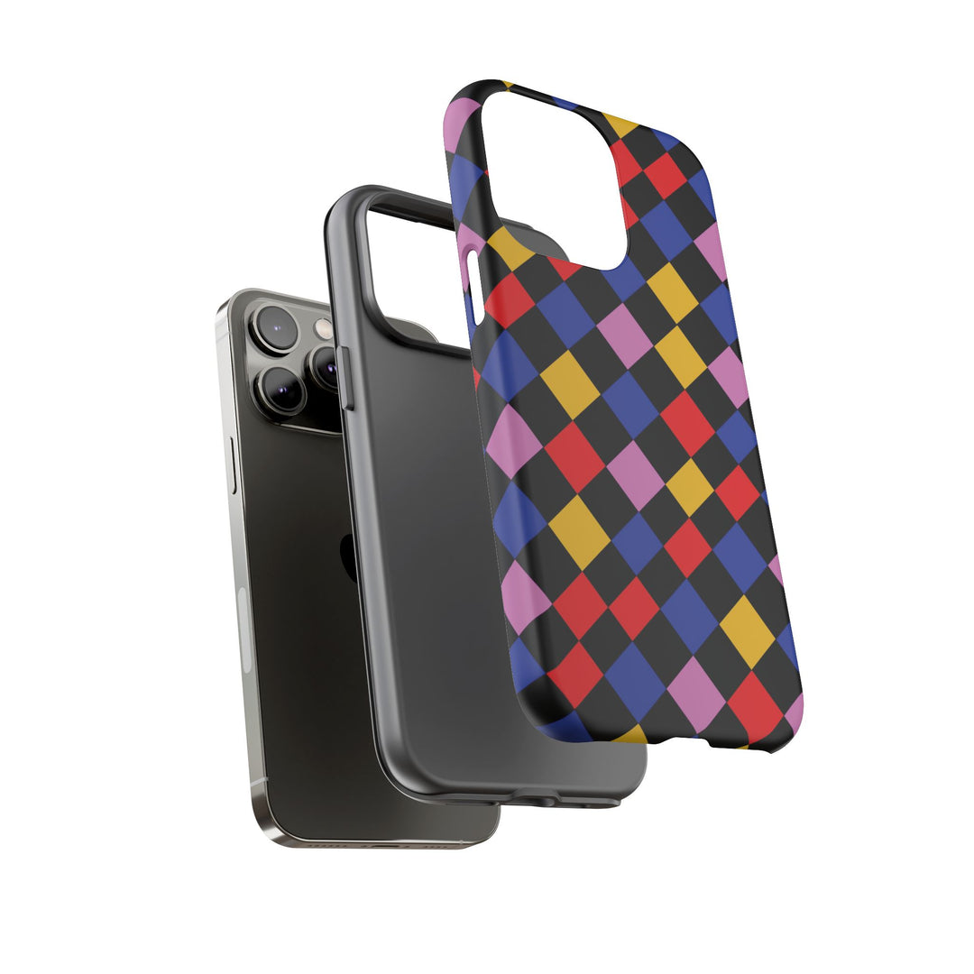 Aesthetic Tough Colorful Checkerboard Phone Case Premium - For iPhone 17 Pro Max iPhone 16 Pro iPhone 15 Iphone 14 Plus 13 Pro 12 11 10 XR - Studio40ParkLane