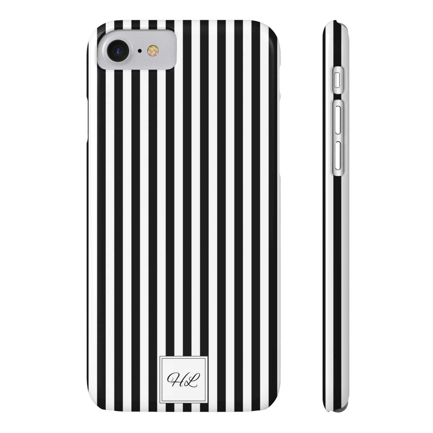 Slim Custom Personalized Black White Striped Phone Case for Iphone 16 - | iPhone 15 Pro Max Case | iPhone 14 Case Iphone 13 12 11 10 9 8 - Studio40ParkLane