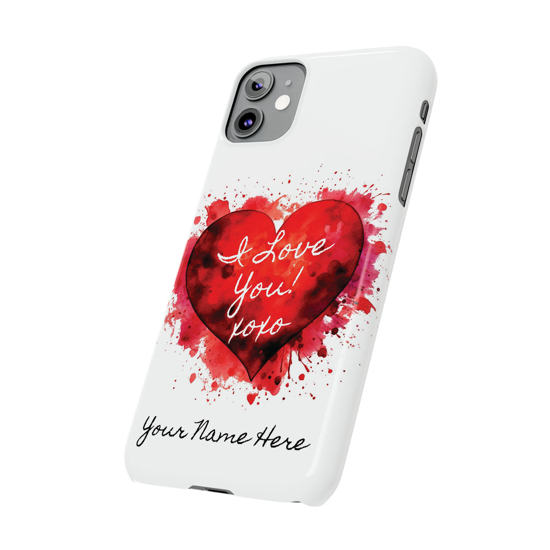 Slim Personalized Slim Cute iPhone Cases - | iPhone 15 Case | iPhone 15 Pro Max Case, Iphone 14 Case, Iphone 14 Pro Max, Iphone 13, Valentine Heart Love - Studio40ParkLane