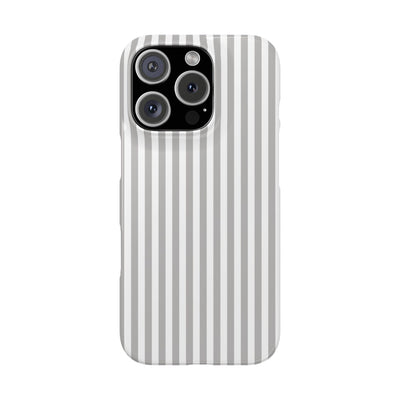 Slim Light Grey Striped Cute Phone Case for Iphone 16 - | iPhone 15 Pro Max Case | iPhone 14 Case Iphone 13 12 11 10 9 8 7 Gift for Her - Studio40ParkLane