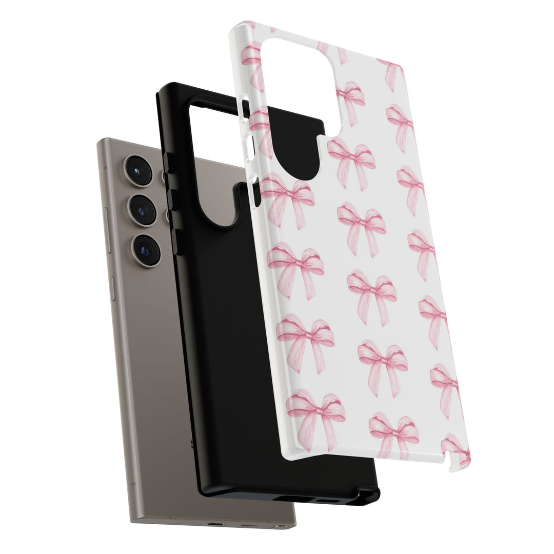 Pink Bows Cute Phone Case, for IPhone 16 Pro Max | Iphone 15, Iphone 14, IPhone 13 Case, 11 8 7, Samsung Galaxy S24, S23, S22, S21, 2 Layer Protection - Studio40ParkLane