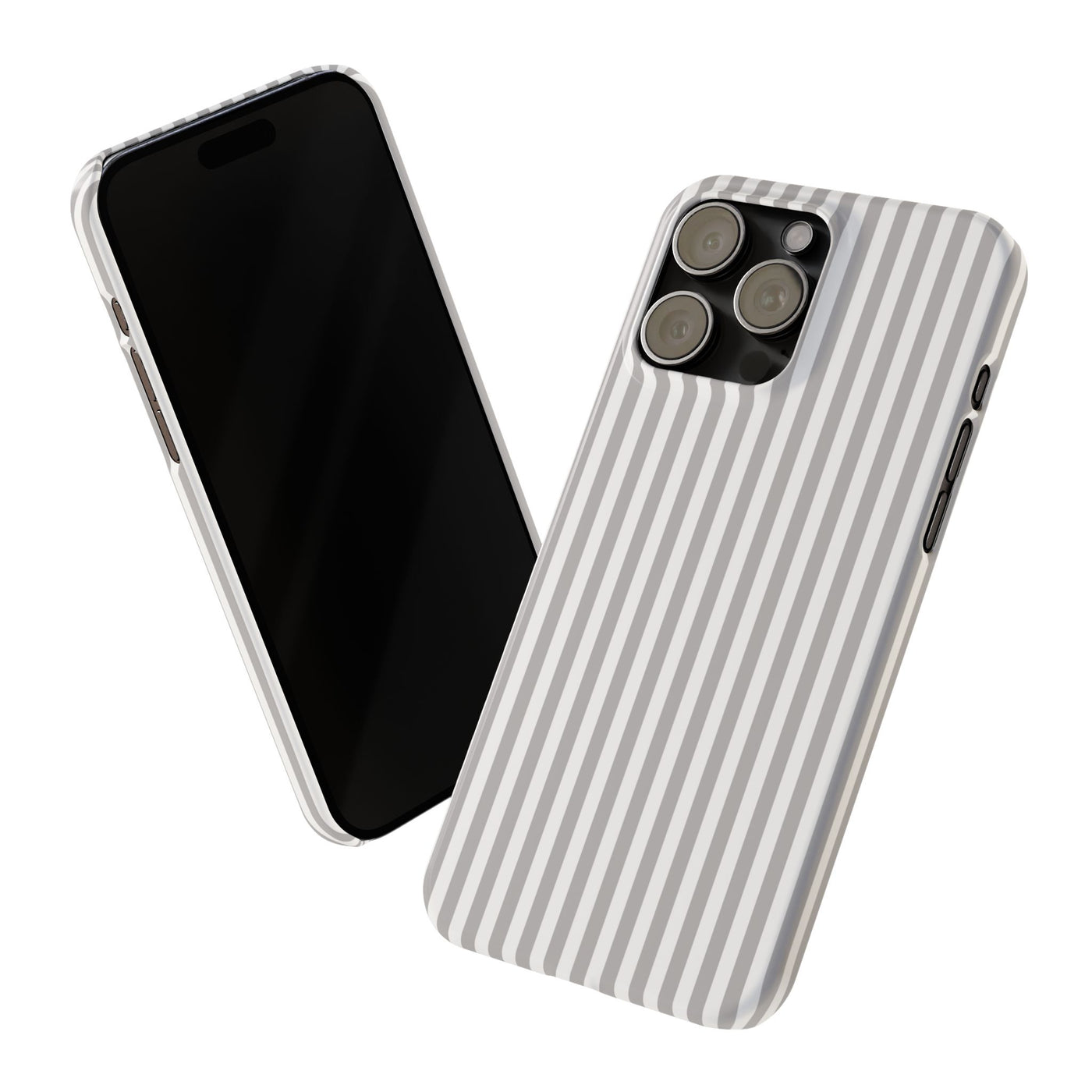 Slim Light Grey Striped Cute Phone Case for Iphone 16 - | iPhone 15 Pro Max Case | iPhone 14 Case Iphone 13 12 11 10 9 8 7 Gift for Her - Studio40ParkLane