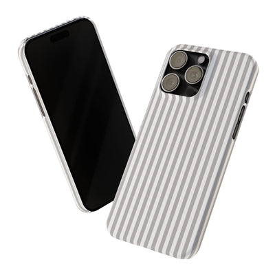 Slim Light Grey Striped Cute Phone Case for Iphone 16 - | iPhone 15 Pro Max Case | iPhone 14 Case Iphone 13 12 11 10 9 8 7 Gift for Her - Studio40ParkLane
