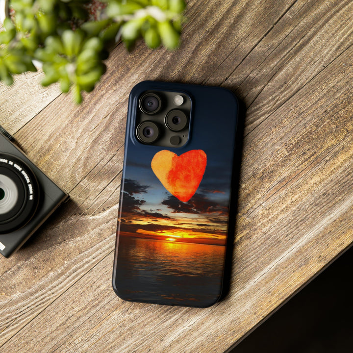 Slim Cute Phone Cases for Iphone - | iPhone 15 Case | iPhone 15 Pro Max Case, Iphone 14 Case, Iphone 14 Pro Max, Iphone 13, Rising Heart Sunset - Studio40ParkLane