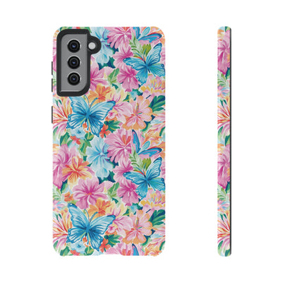 Premium Tough Butterflies Flowers Cute Phone Cases for Samsung S24, S23, S22, S21, S20, Plus and Ultra, Iphone 16 Pro Max,15, 14, 13, 12, 11, 10