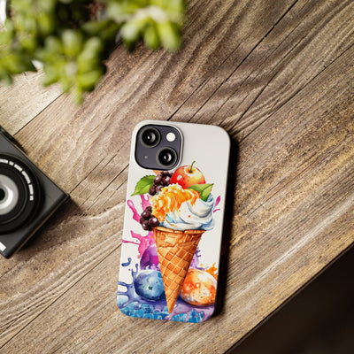 Slim Summer Ice Cream Cone Slim Cute Phone Cases for Iphone  | iPhone 15 Case | iPhone 15 Pro Max Case, Iphone 14, Iphone 14 Pro Max, Iphone 13