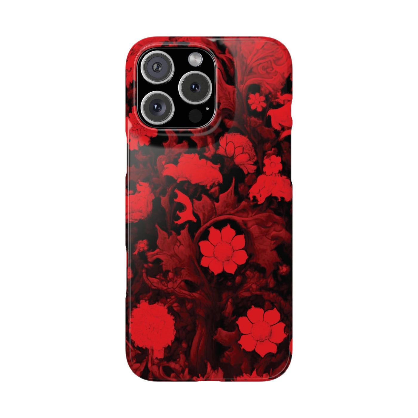 Slim Cute Phone Cases for Iphone - | iPhone 15 Case | iPhone 15 Pro Max Case, Iphone 14 Case, Iphone 14 Pro Max, Iphone 13, Red Flowers