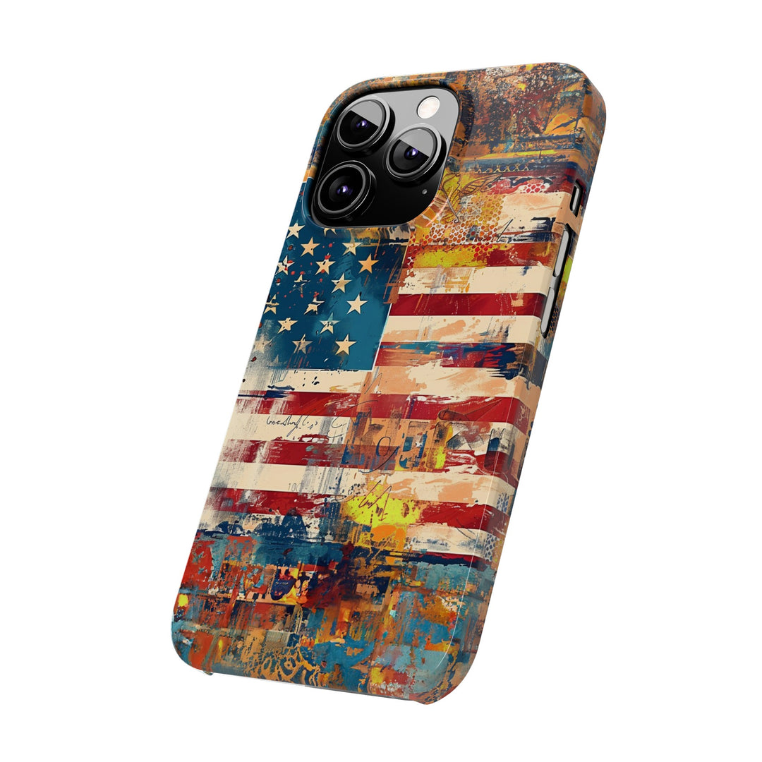 Slim Cute Phone Cases for Iphone | iPhone 15 Case | iPhone 15 Pro Max Case, Iphone 14, Iphone 14 Pro Max, Iphone 13, US Flag Abstract - Studio40ParkLane