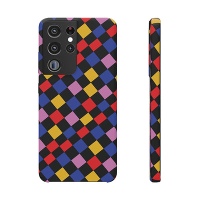 Colorful Checkerboard Cute Phone Case - Sleek Snap - for iPhone 16 15 14 13 12 11 Max Pro Plus Samsung Galaxy S24 S23 S22 S21 S20 Plus Ultra - Studio40ParkLane